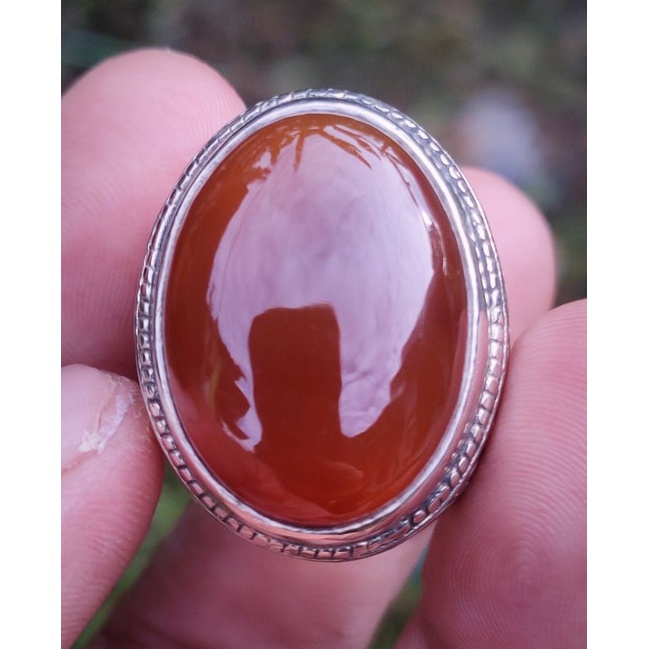 Cincin Batu Akik BROWN CHALCEDONY YAMAN COKLAT Asli batu bukan sintetis bukn bacan garut jamrut safi