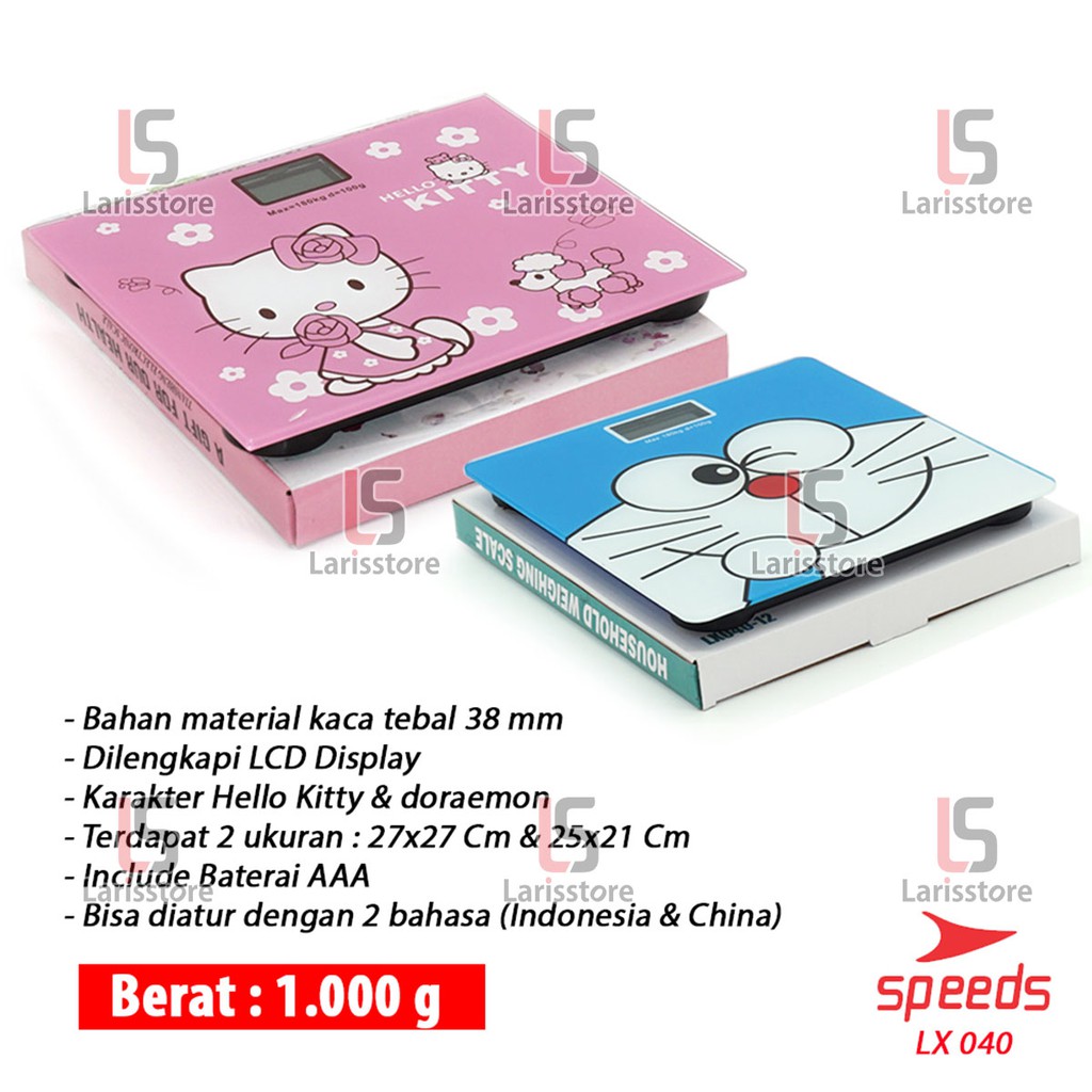 SPEEDS Timbangan Badan Mini Digital Model Kartun Lucu 180 KG Timbangan Anak Timbangan Lemak 040-12