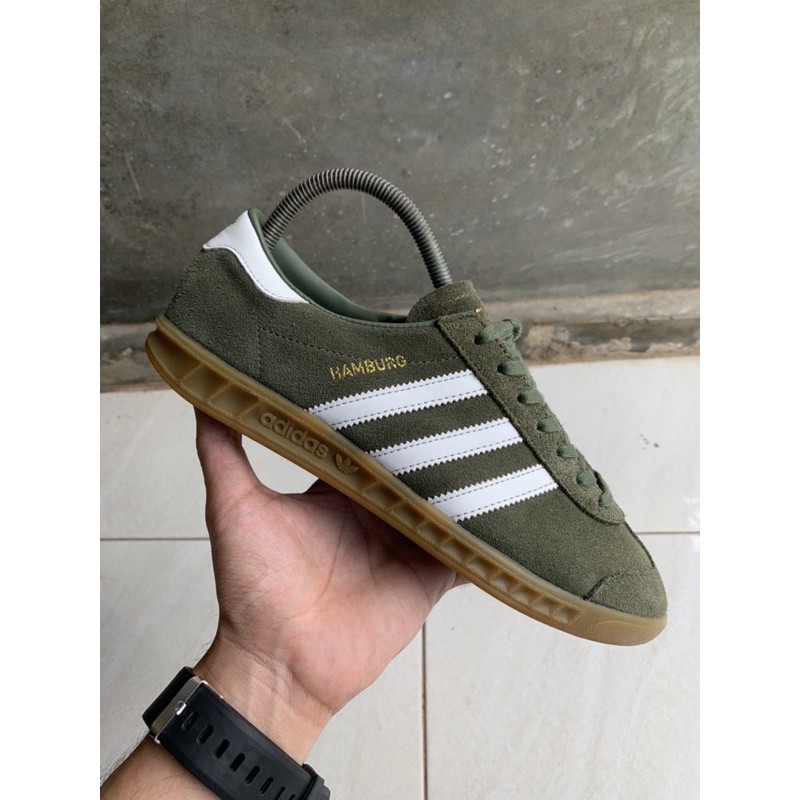 Sepatu Adidas Hamburg Khaki White Original not bermuda munchen spezial berlin samba