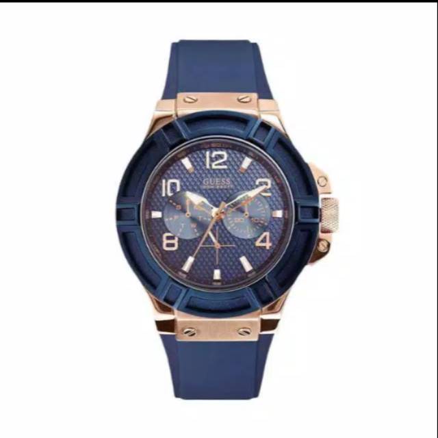 GUESS RIGOR blue gold w0247g3 jam tangan pria - blue
