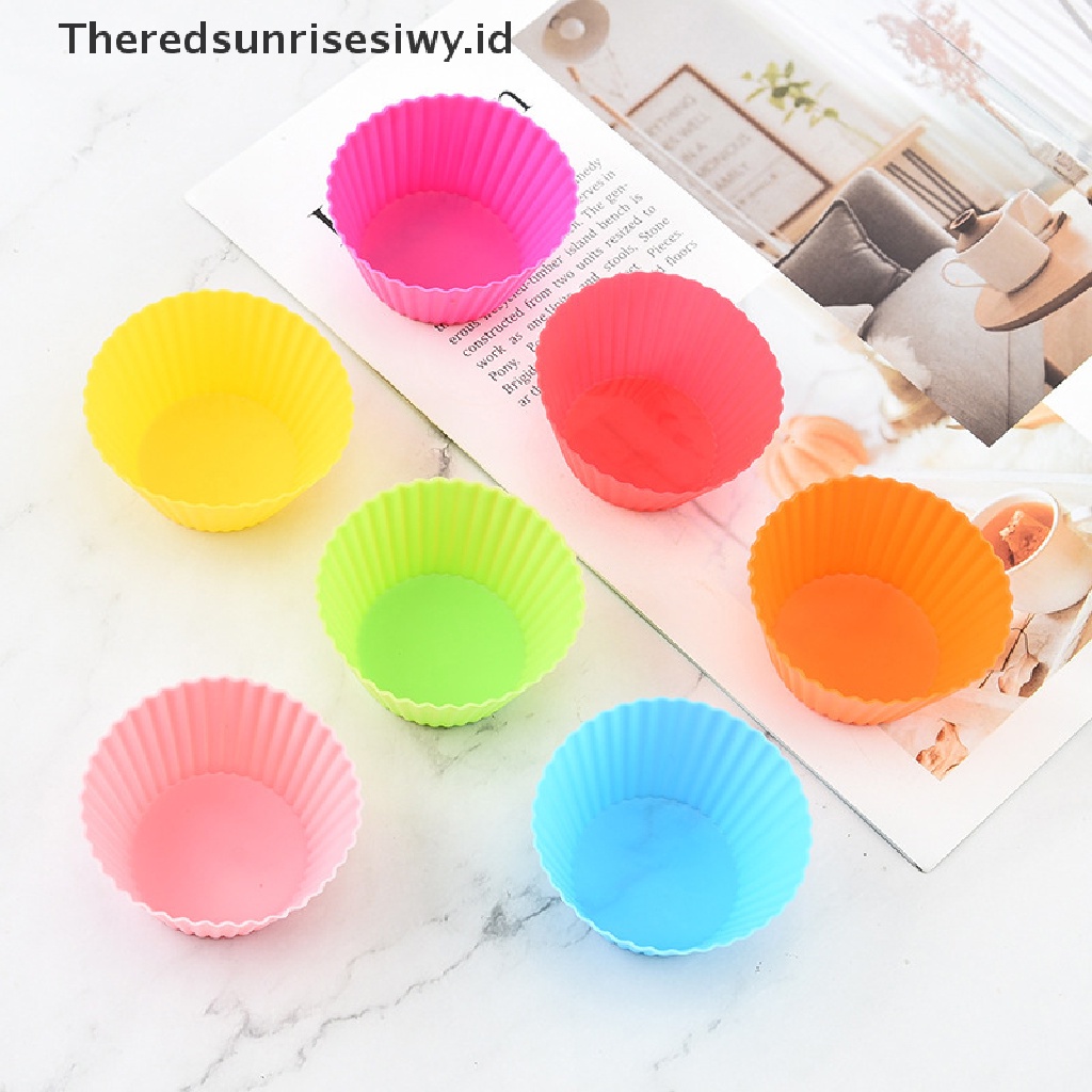 # Alat Rumah Tangga # 7pcs / Set Cetakan Kue Muffin / Cupcake DIY Bahan Silikon