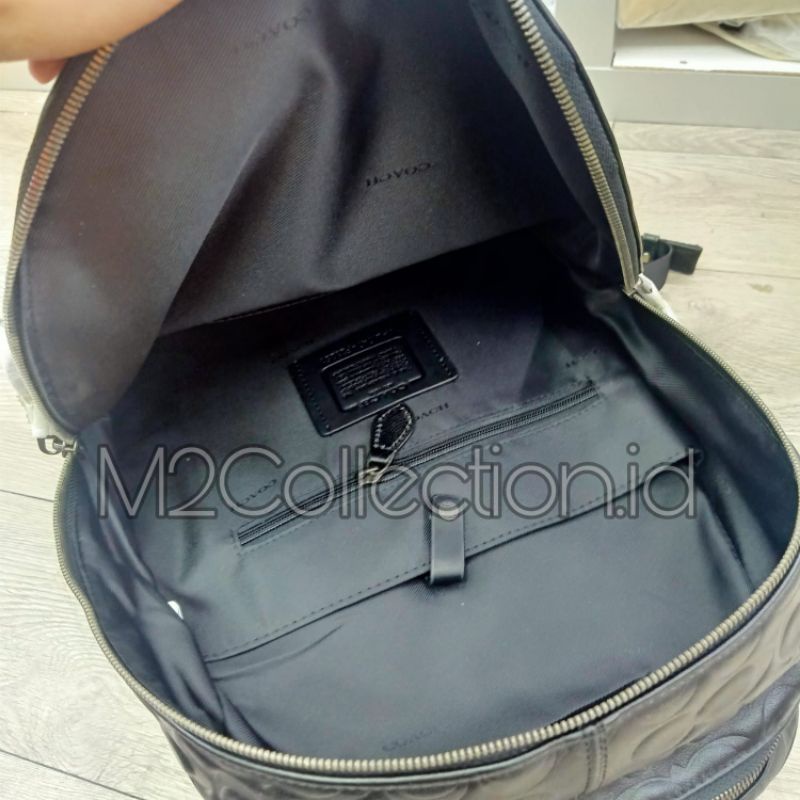 Coach West Backpack with Logo Embos Backpack Kulit Asli Super Mirror Quality