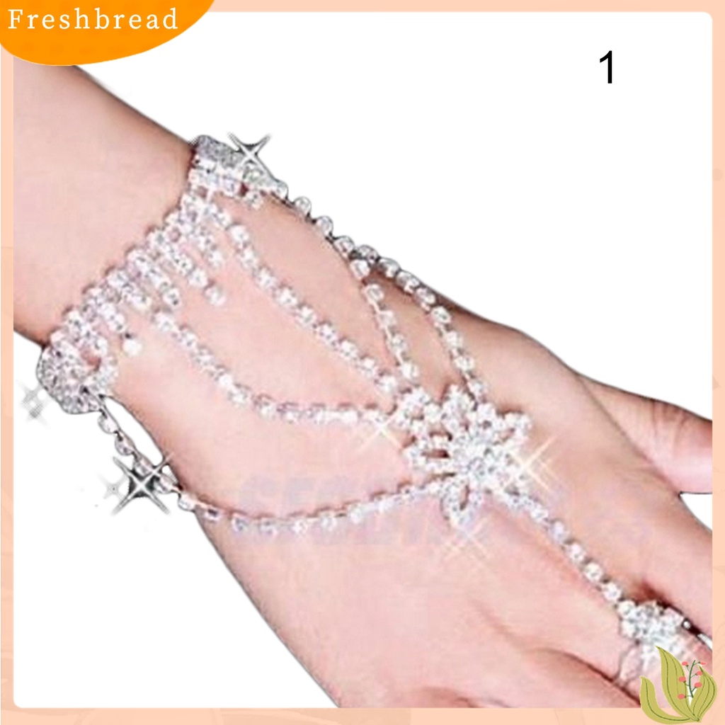 Fresh| Gelang Harness &amp; Cincin Cuff Kristal Berlian Imitasi Untuk Pengantin Wanita