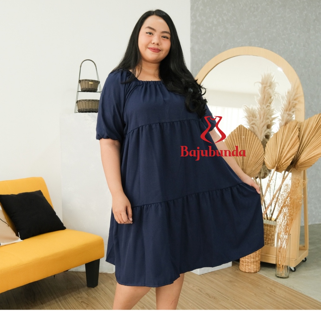 LD 120 DRESS JUMBO BIG SIZE POLOS LENGAN PENDEK ASTHA BAJUBUNDA