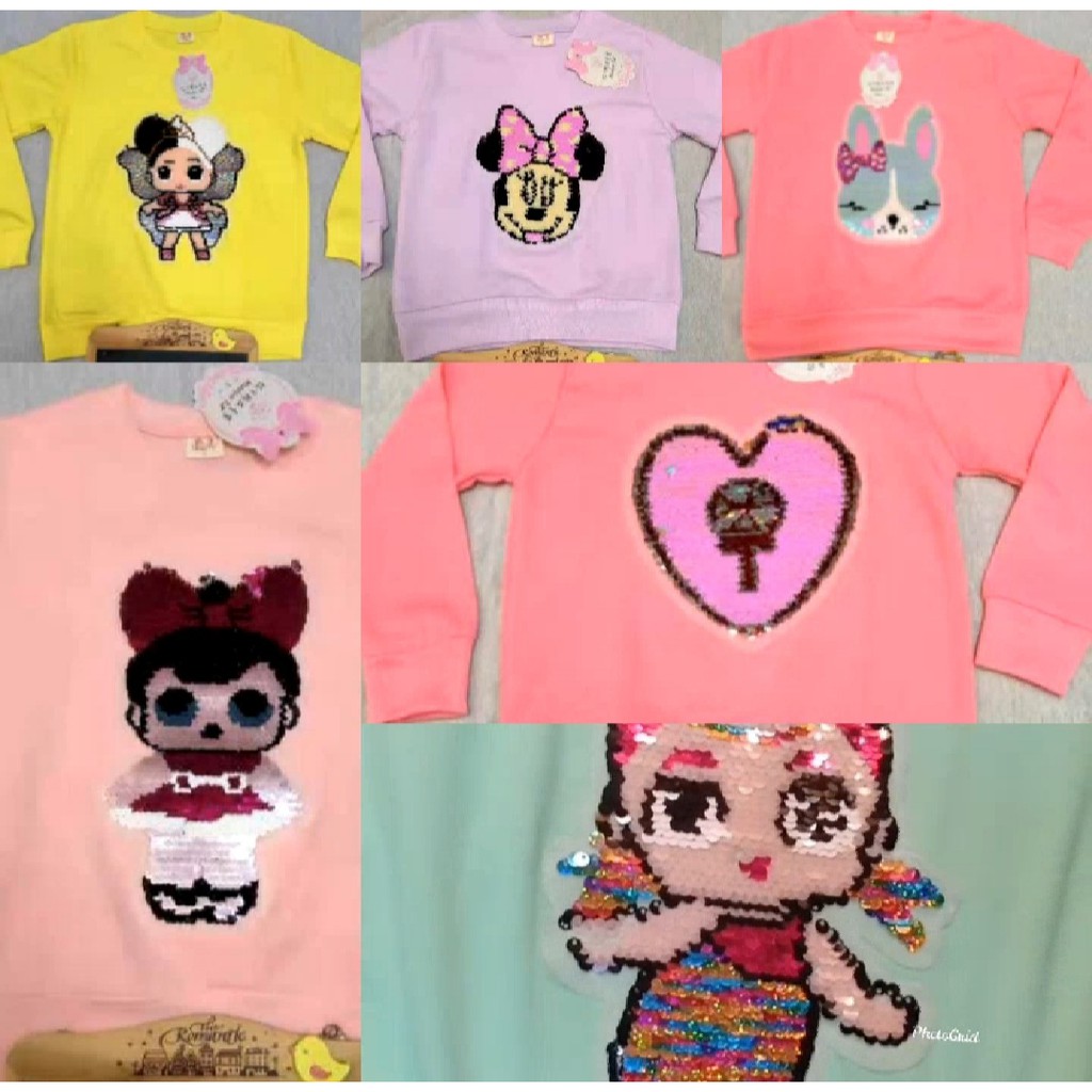 Sweater anak perempuan/switer/Sweater anak/Swaeter Sequin/Premium/4-10 tahun #COD
