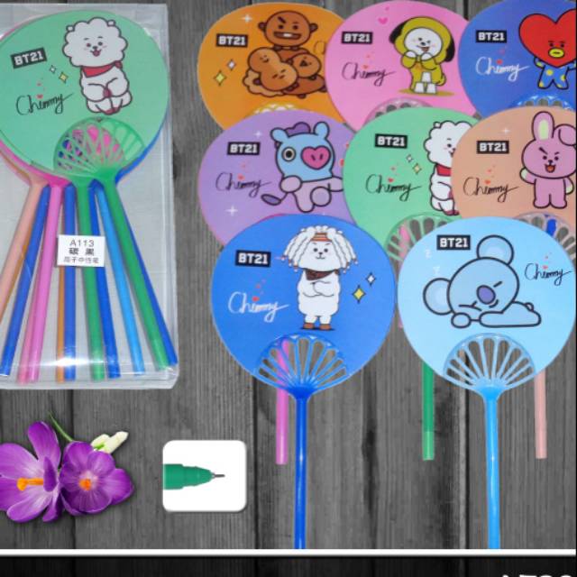 

Pulpen Gel BTS kipas BT21 isi 12 pcs