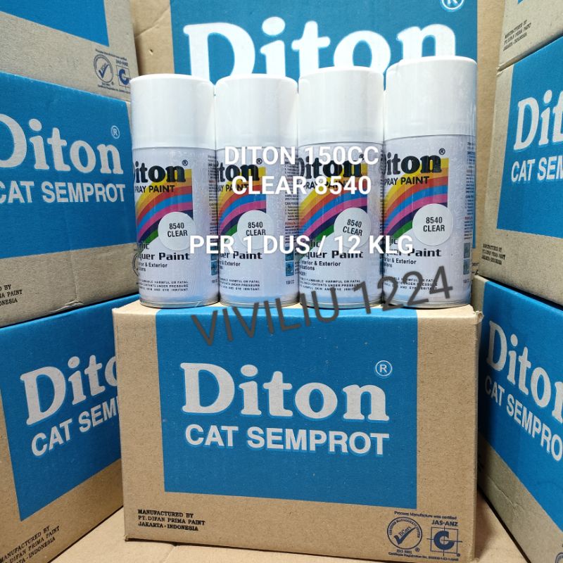 Pilok Cat Diton Clear 8540 Per 1 Dus / 12 Klg Pernis 150cc Harga Per 1 Dus (12) Cat Semprot Diton 150cc Pilok Diton Pilox Diton Cat Diton 150cc