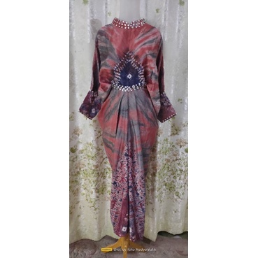 kaftan jumputan valvet silk