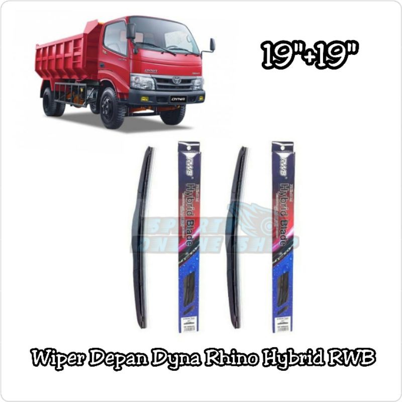 Wiper Depan Dyna Rhino 19&quot;+19&quot; Hybrid Merk Rwb