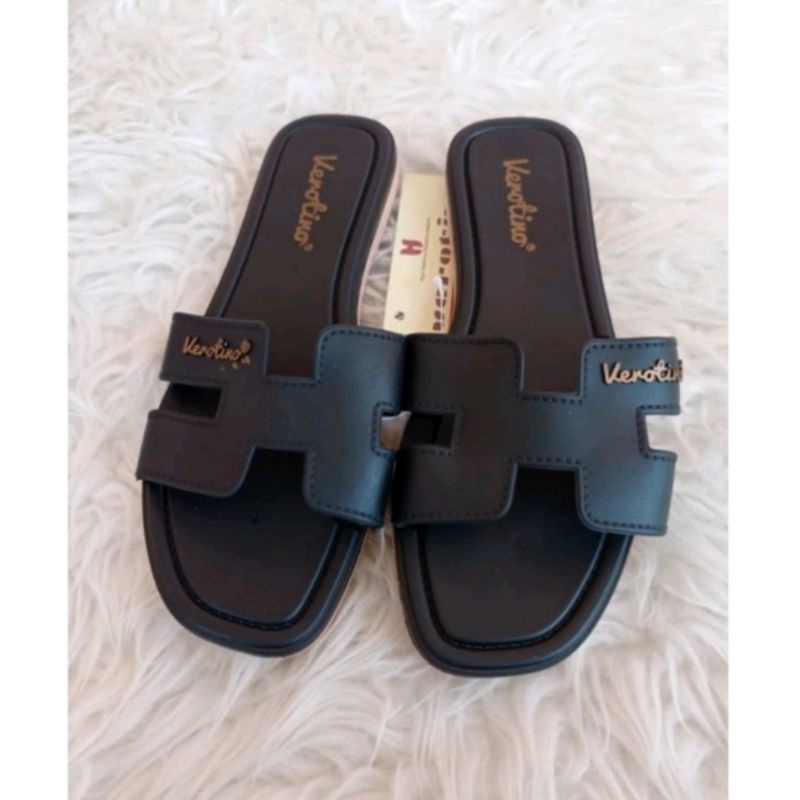 Sandal Flat Wanita Sandal Selop Hermes Karet Jelly