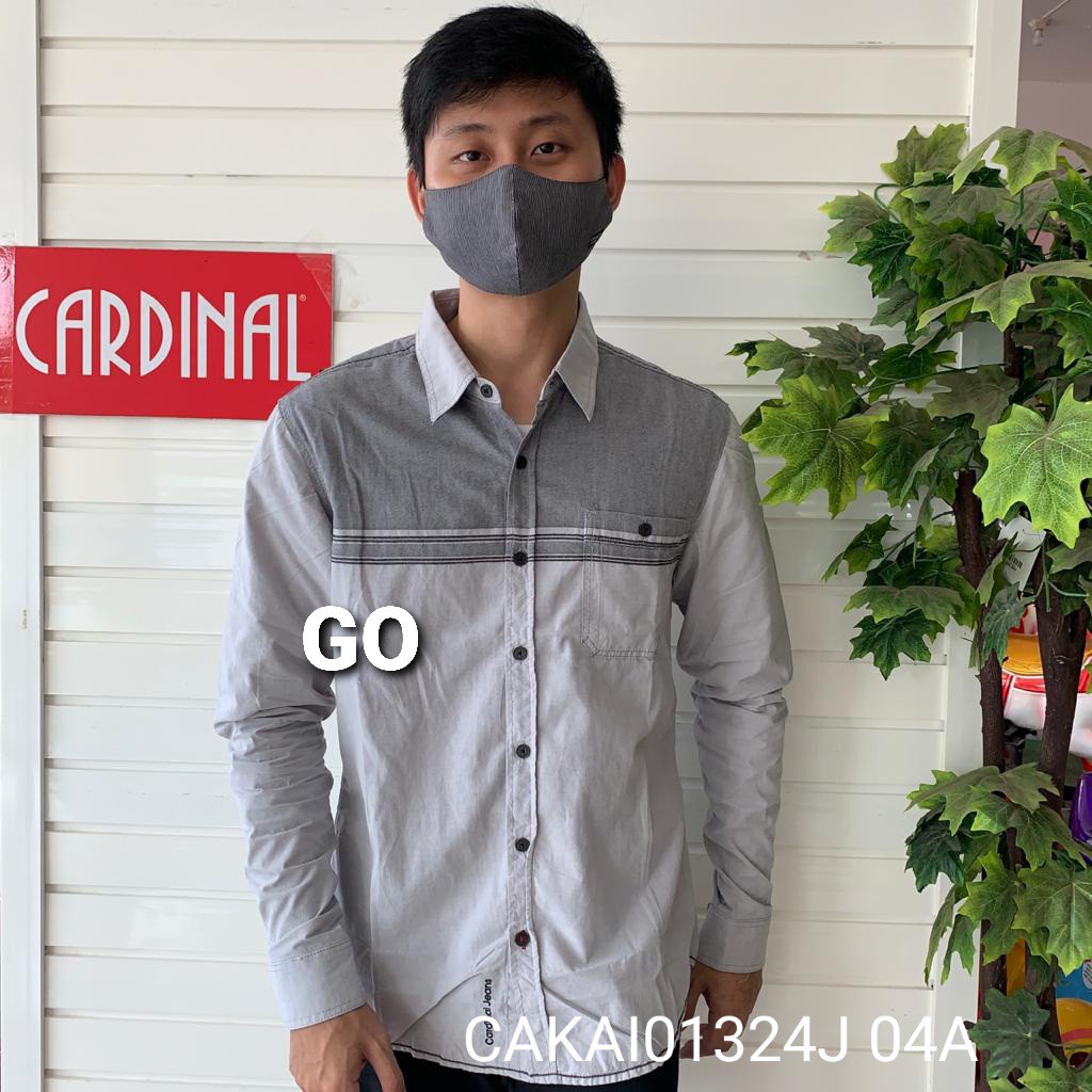 BB CARDINAL KEMEJA JEANS Slimfit Hem Pria Baju Cowok Pakaian Pria Lengan Panjang KEREN!!!