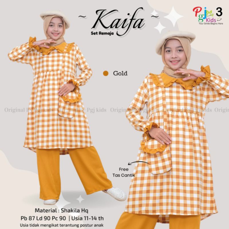 SETELAN ANAK PEREMPUAN REMAJA USIA 11-14 TAHUN KAIFA SET LD 90 CM