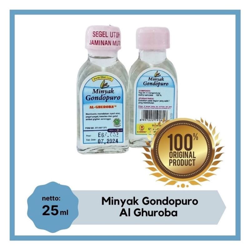 Minyak Gondopuro Al Ghuroba Asli Original 25ml - Minyak Gandapura Murni - Minyak Gosok Nyeri otot