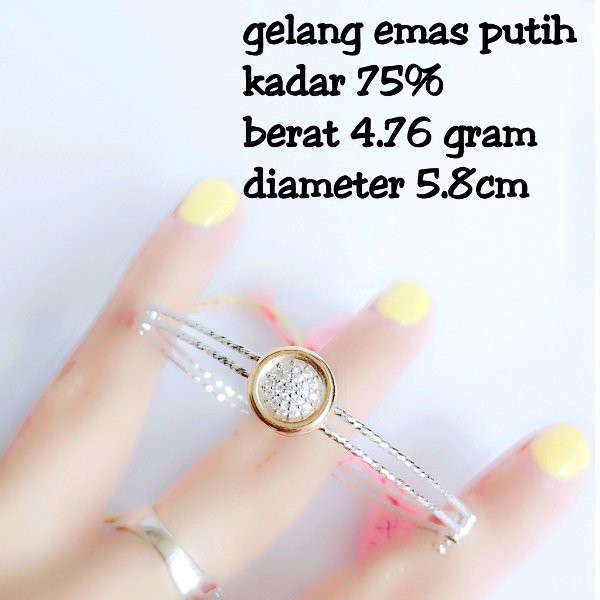 Gelang Emas Putih Kadar 75 Persen 4 76 Gram Indonesia