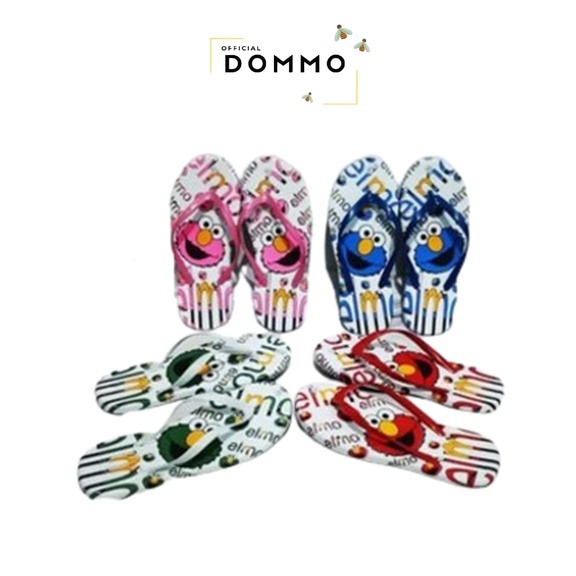 [LOKAL] DOMMO - D5081 SANDAL JEPIT SPON MOTIF ELMO TERBARU SENDAL ELMO