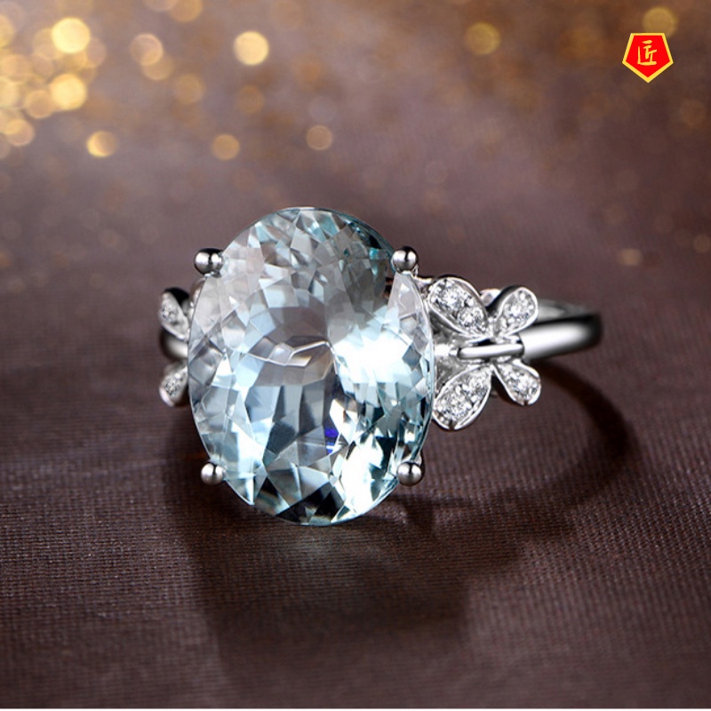 [Ready Stock]Blue Topaz Butterfly Ring Fashion Elegant and Personalized