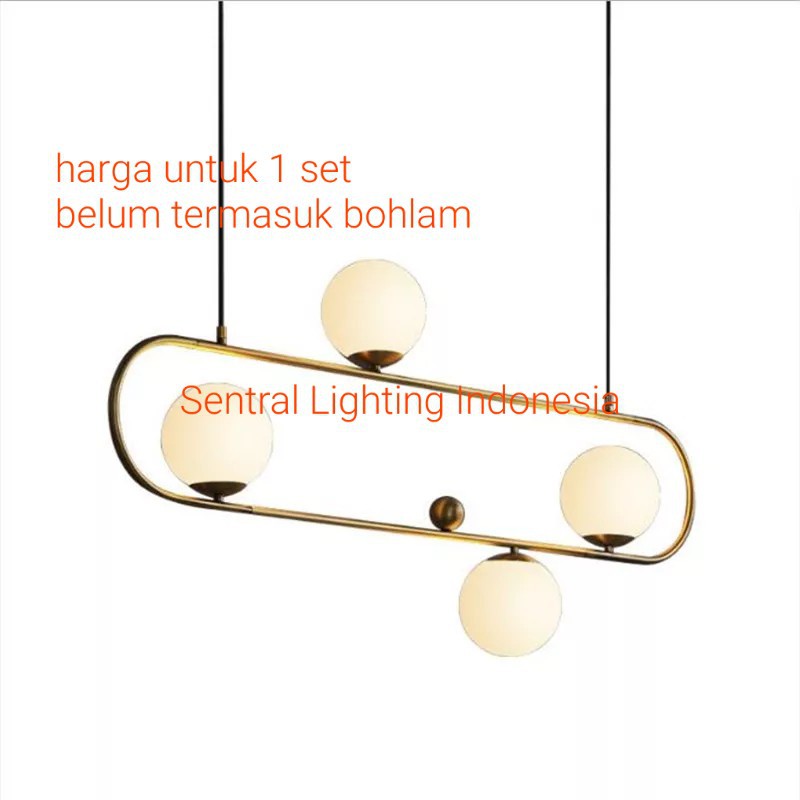 SL8211-4 LAMPU GANTUNG HIAS MINIMALIS MODERN MEJA MAKAN ISLAND TABLE RESTORAN MINI BAR DEKORASI GOLD