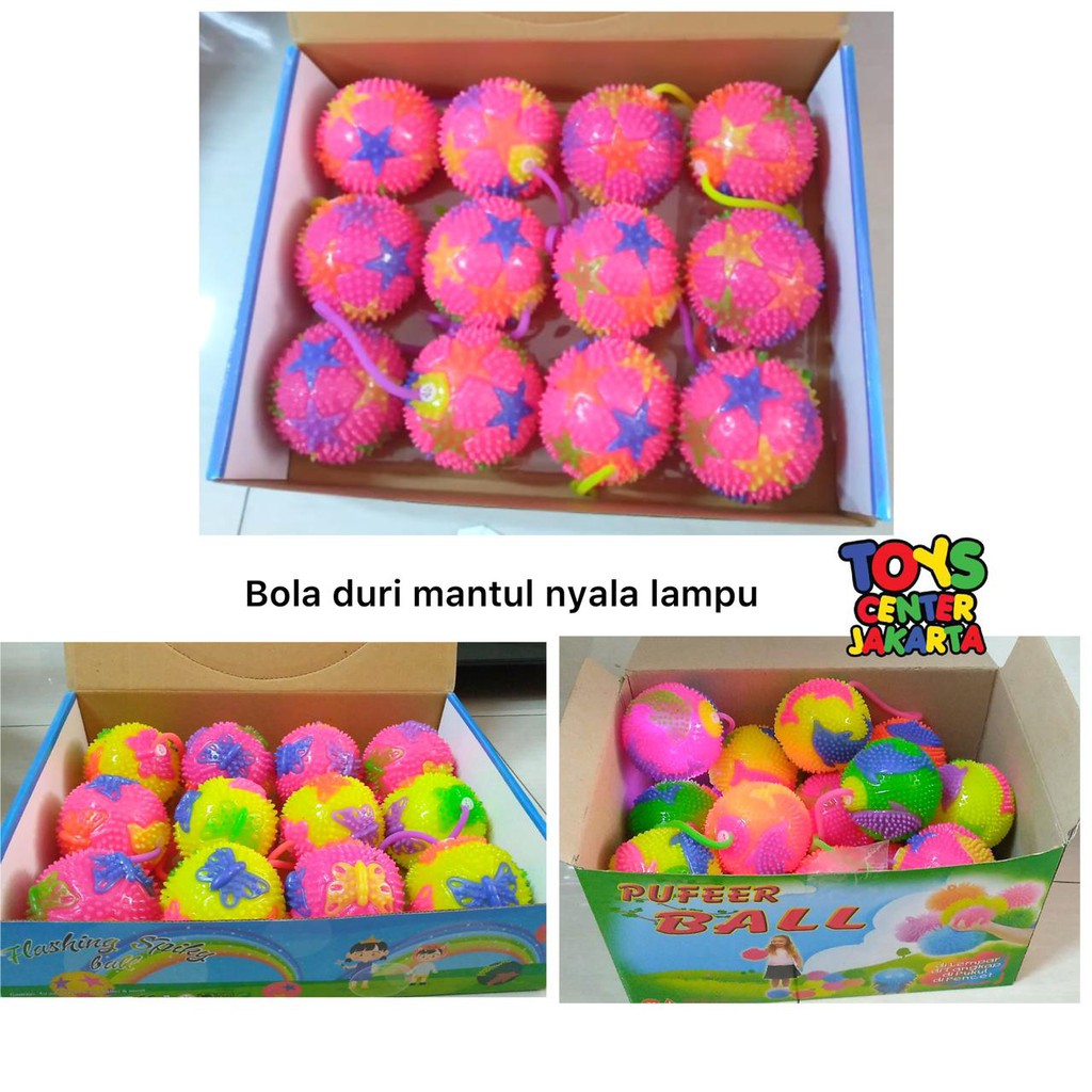 ozihouse - MAINAN ANAK BAYI BOLA DURI LANDAK LAMPU SUARA FLASHING SPIKY BALL MURAH