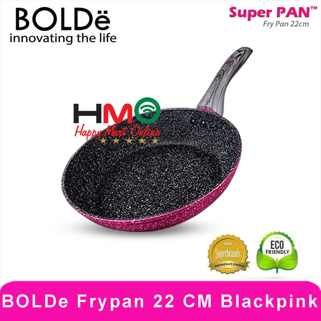 Bolde Super Pan 22 CM Frypan Blackpink Granite Anti Lengket Keramik