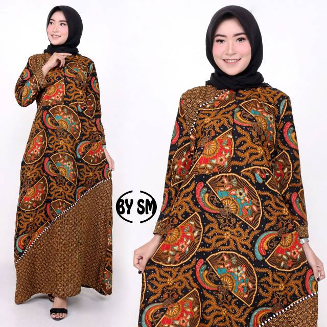 GAMIS KIPAS TRUNTUM BATIK KONDANGAN KANTORAN MODERN SERAGAMAN MODERN