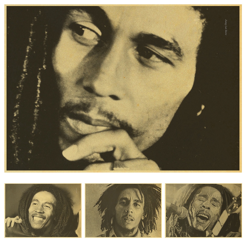 Poster Gambar Bob Marley Retro Nostalgia Old Reggae Rock