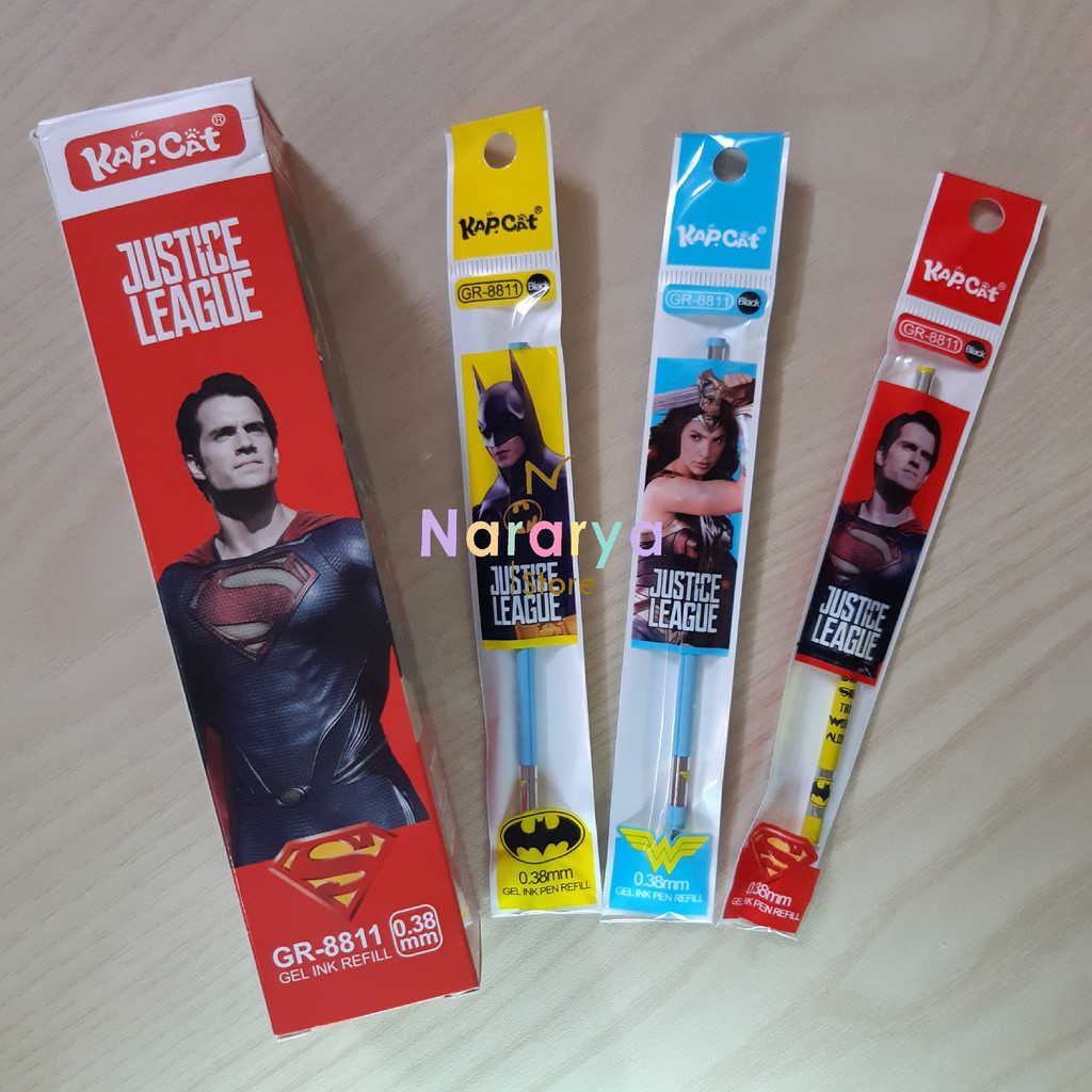 

10x Refill Gel Pen Justice League / Gel Pen Karakter / Gel Pen Lucu / Pulpen Lucu / Alat Tulis Sekol