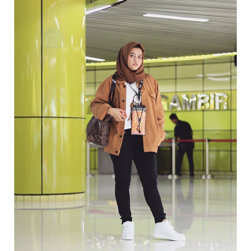 Jaket Jeans Coklat Wanita/Jaket Levis/Garment/Biowash/Hitam/Ukuran Reguler M-L-XL