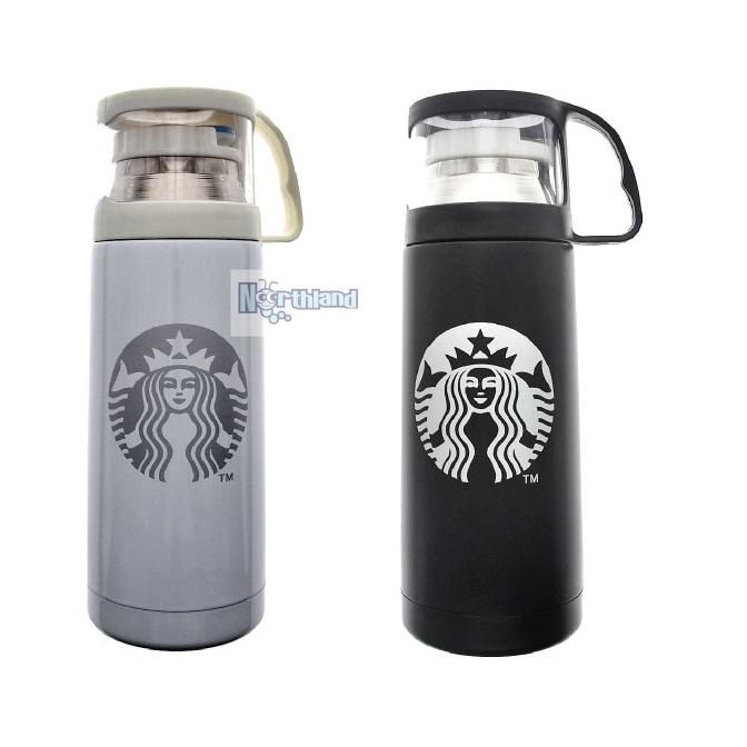 Jual Tumbler Starbucks 350 Ml with Cup PUTIH HITAM Termos 73