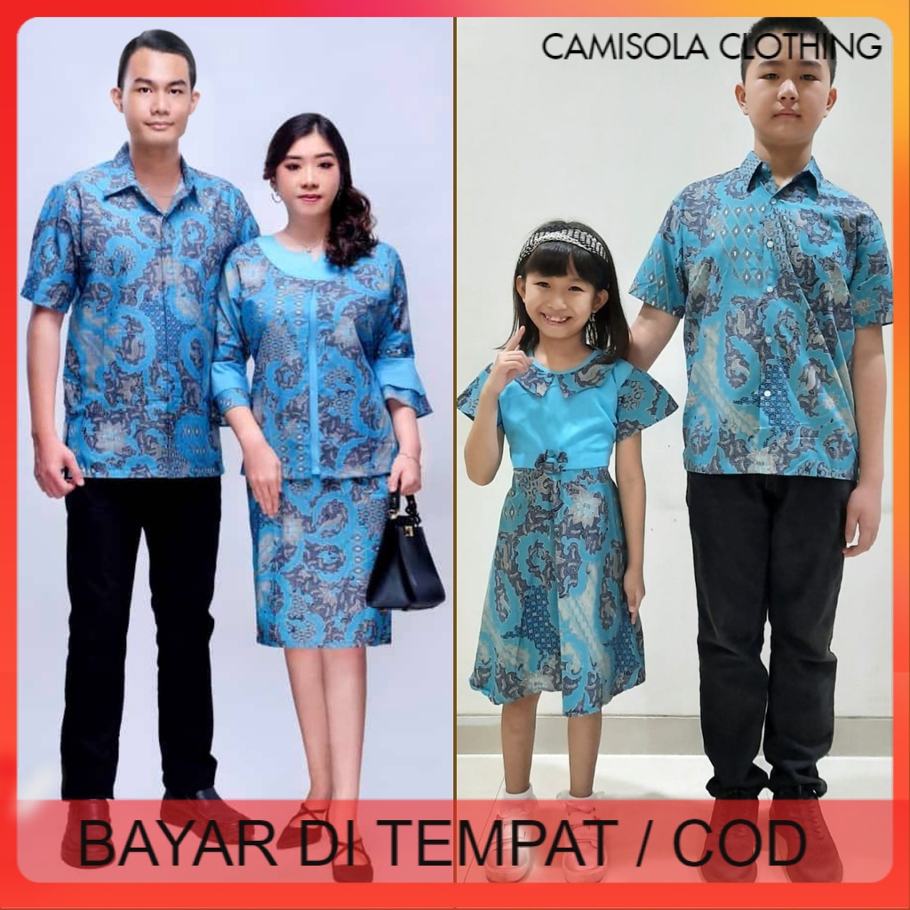 BATIK COUPLE KELUARGA SARIMBIT SERAGAM FAMILY PASANGAN HANEDA DAUN BIRU AYAH IBU ANAK LAKI LAKI PEREMPUAN COWOK CEWEK PASANGAN MUDA JUMBO MODERN BATIK SET TERBARU NATAL PAKAIAN WANITA PREMIUM QUALITY CAMISOLA CLOTHING