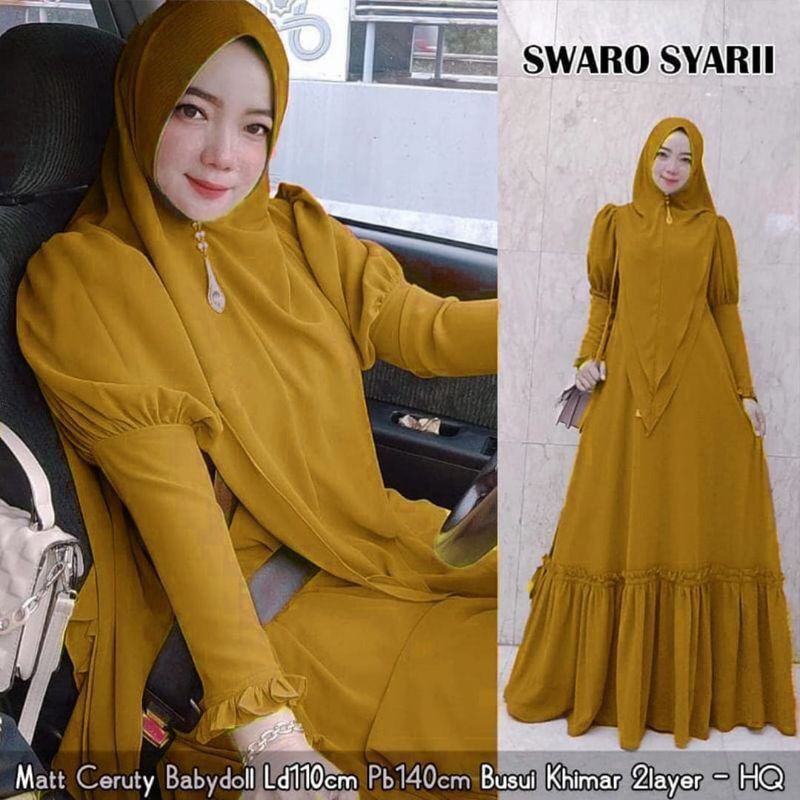 DRESS MUSLIM, baju wanita, baju gamis, dress, gamis, Baju gamis, fashion wanita, Swaro Syari