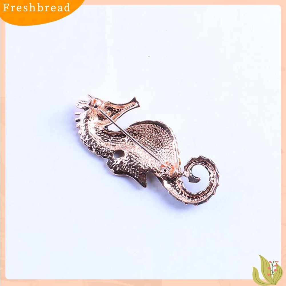 Terlaris Fashion Animal Sea Horse Brooch Pin Women Rhinestone Club Bridal Accessory Gift