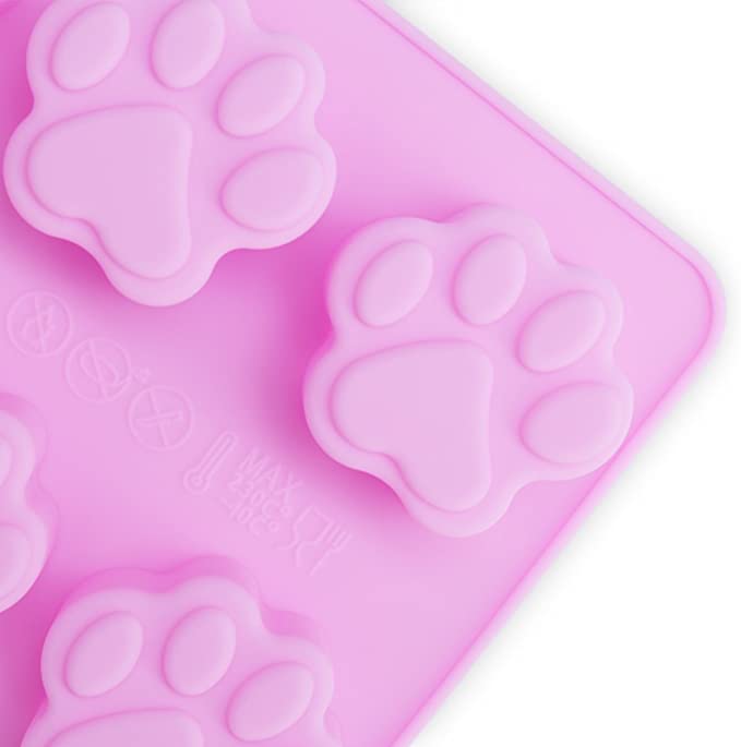 16 holes Pink Pet Cat Dog Paws Silicone Mold / Silicone Cat Dog Paws Molds /Non-stick Ice Cube Mould / Candy Baking Mold / Cake Decorative Tools Cookie Chocolate Mould