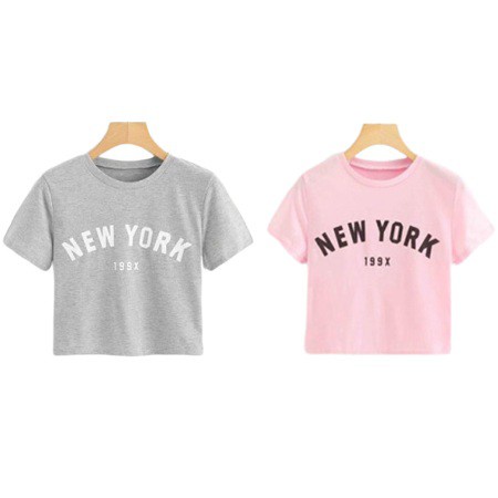 CentCentStore T-shirt / Kaos Wanita Crop Top NEW YORK 199X - Fit L