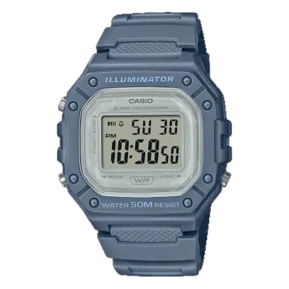 Casio General W218HC-2AVDF  / W-218HC-4A2VDF  4A 8A Jam Tangan Unisex Digital Karet