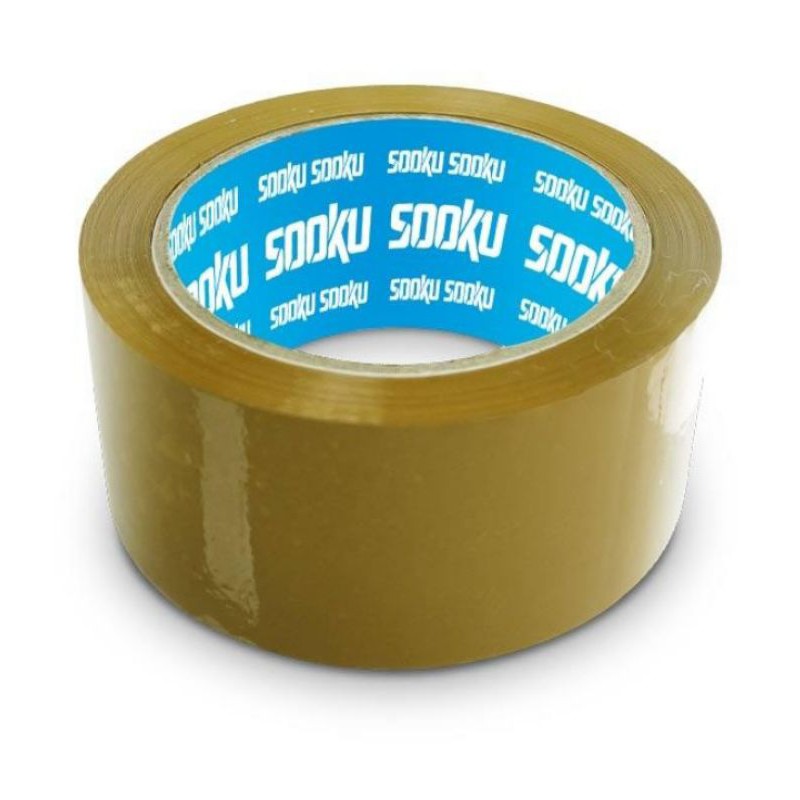 

Lakban Coklat Brand Sooku isi 6 Roll ukuran 48mm 90 yard