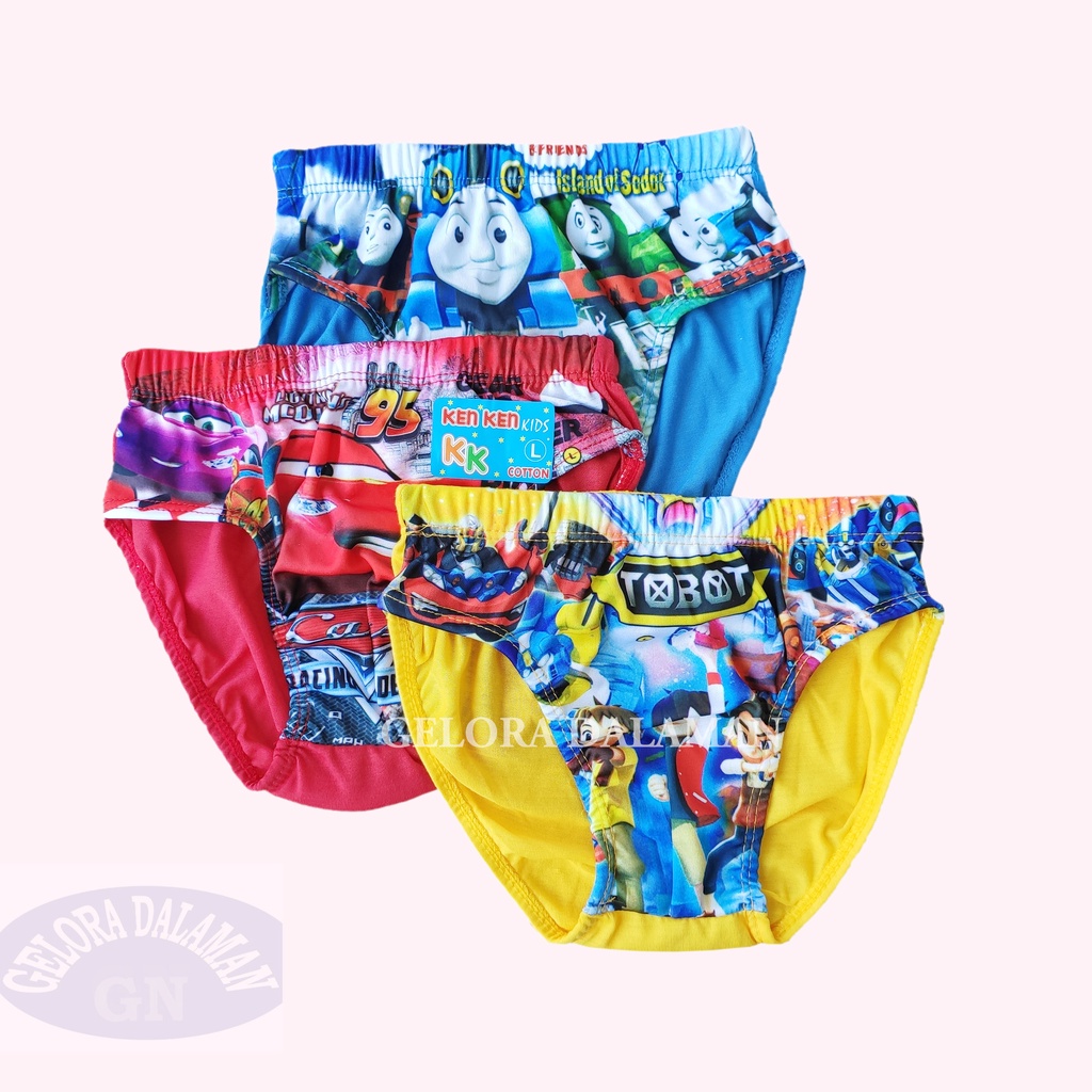 3 Pcs Celana Dalam Anak Cd Sempak Kolor Anak Cowok Karakter Gambar