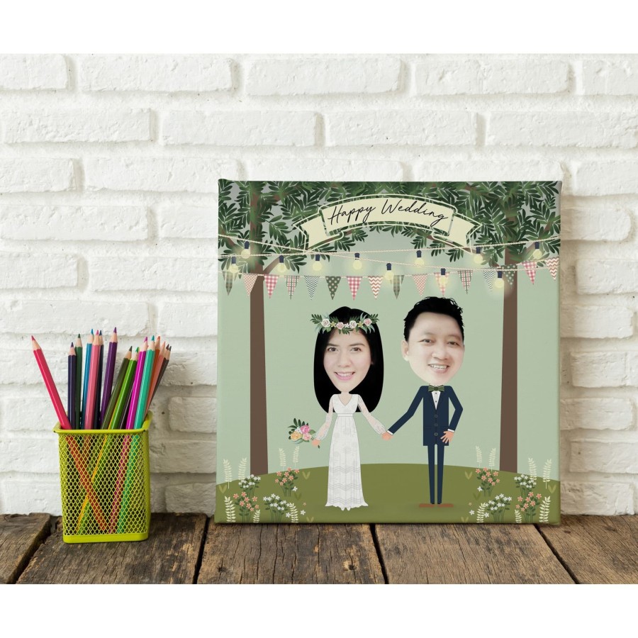 

Kanvas foto karikatur ilustrasi wajah kado pernikahan wedding hadiah valentine - kado pacar 14