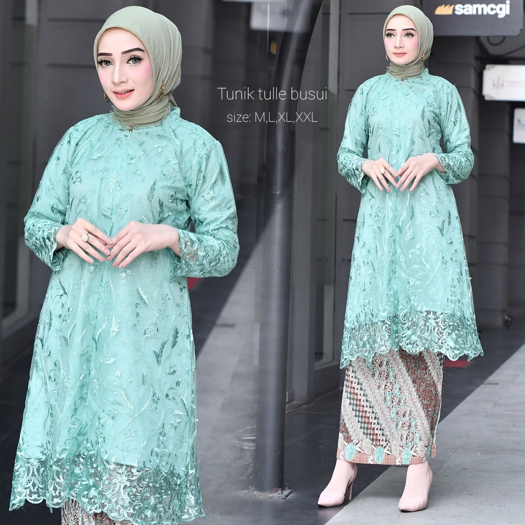 Kadai.baju / Kebaya tunik busui friendly / Kebaya wisuda / Kebaya brukat tulle wanita premium / Tunik brokat Size M L XL XXL