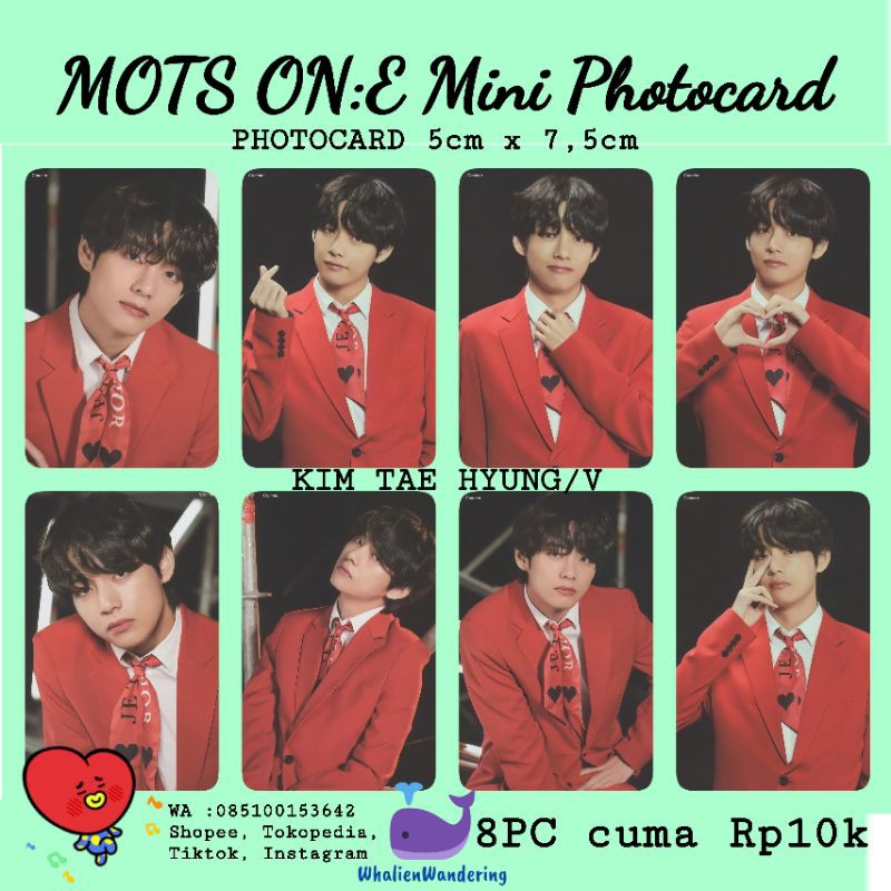 Jual Readystock Bts Mots E Mini Photocard Versi V Kim Taehyung Tae