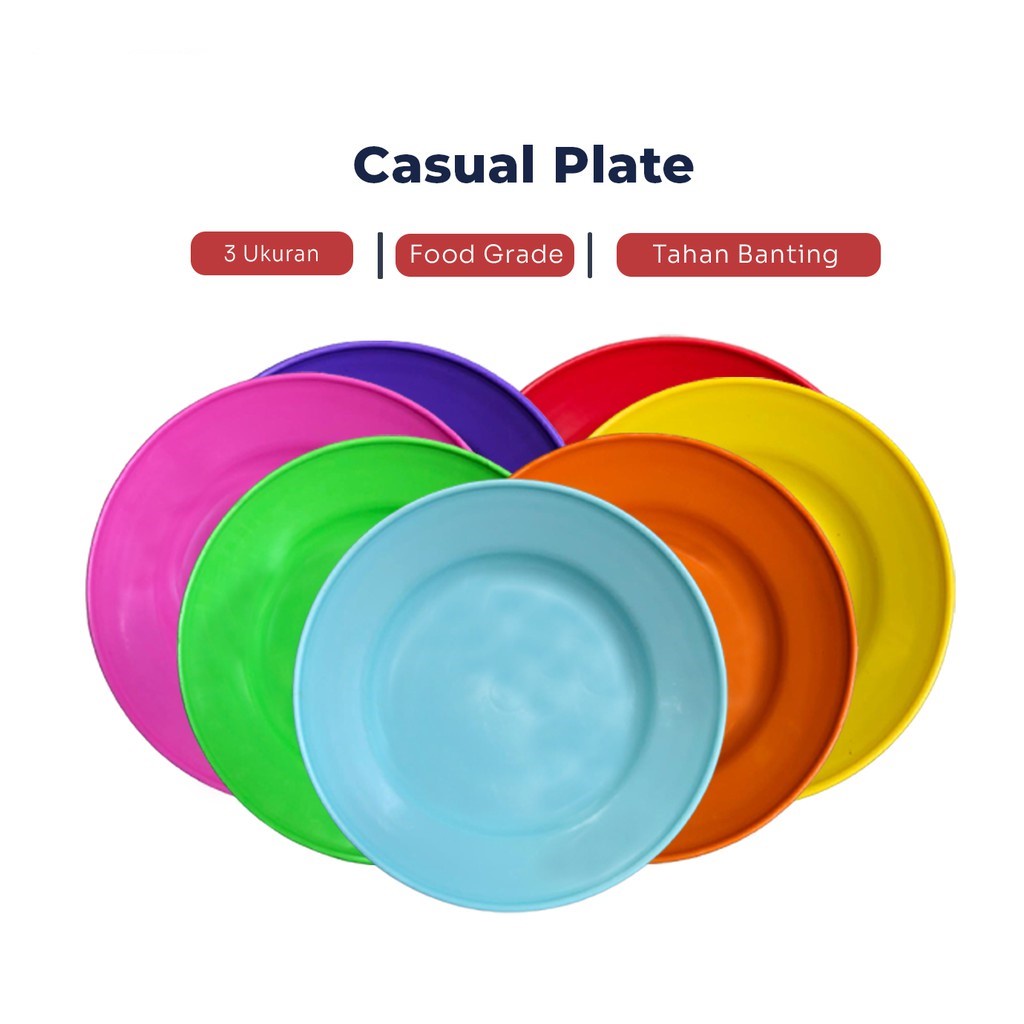 PIRING MAKAN PLASTIK MURAH MODEL MELAMIN - CASUAL PLATE