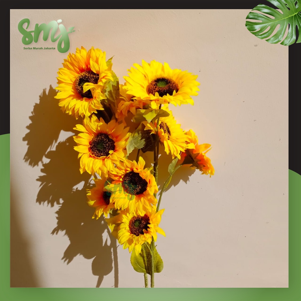 SMJ - Bunga Matahari Palsu Bunga Matahari Bunga Matahari Artificial Cantik Hiasan Sudut Ruangan