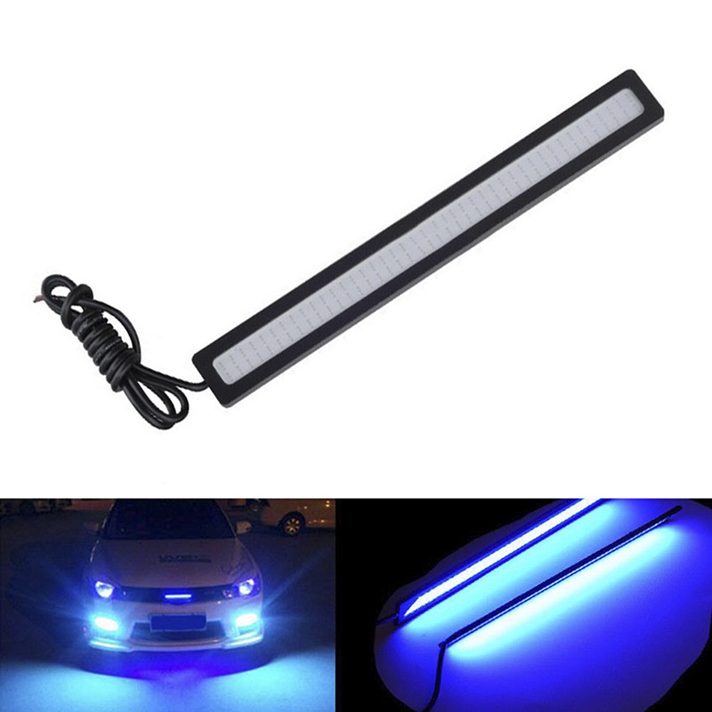 Lampu LED COB DC 12V 17CM Tahan Air Warna Biru Untuk DRL / Fog Lamp Mobil