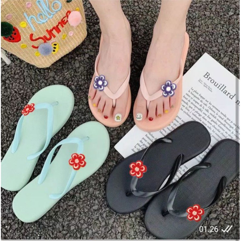 SANDAL JEPIT SANDAL WANITA SANDAL MURAH SANDAL BUNGA POLOS