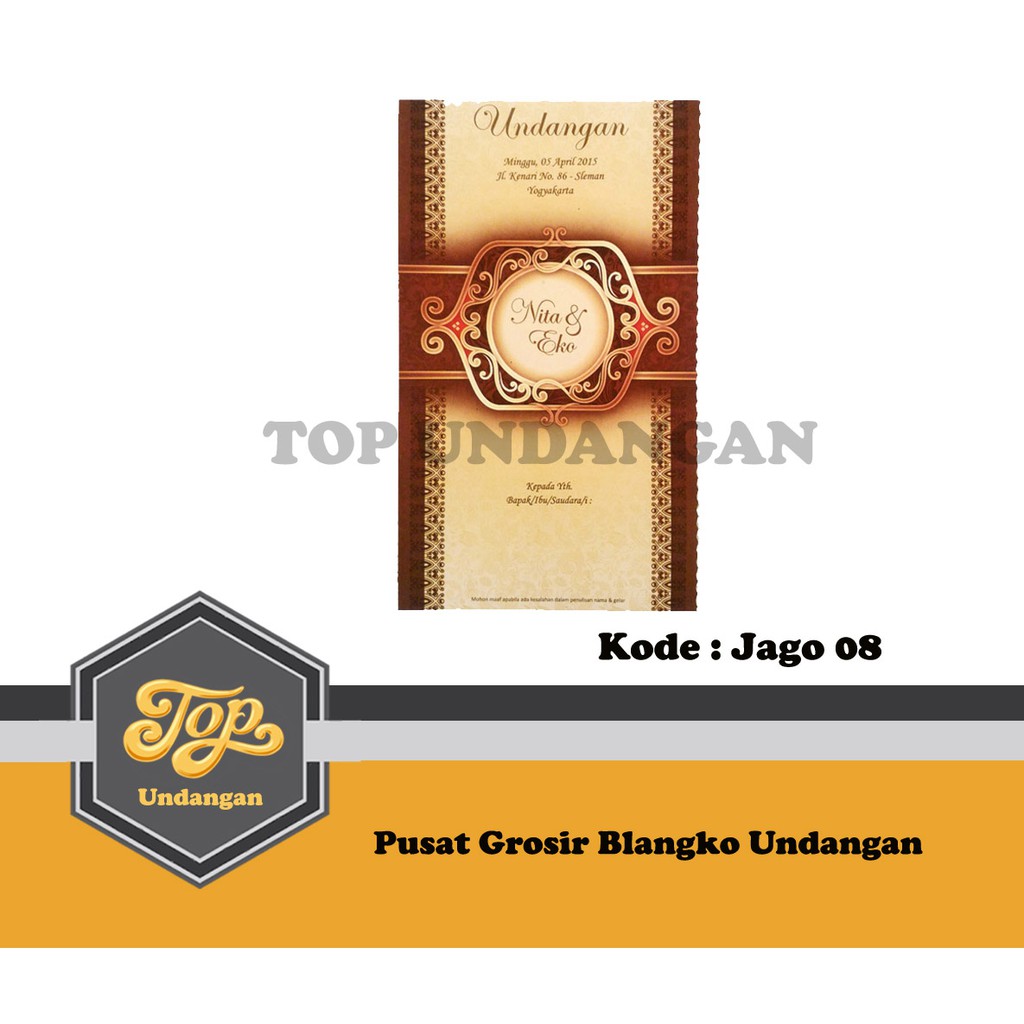 Blangko Undangan Jago 08 Harga Murah isi 100
