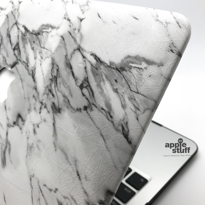 Macbook Case Motif MARBLE warna WHITE