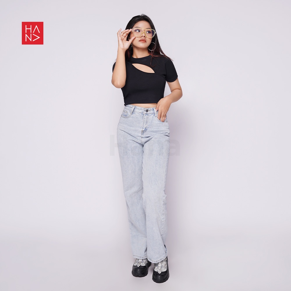 Hana Fashion - Alika Knit Crop Top Atasan Wanita - CT198