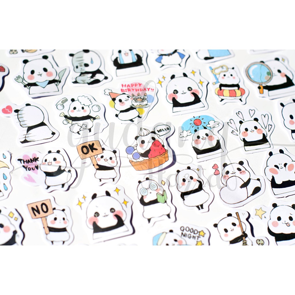 Stiker Panda Pipi Merah Chubby Panda DIY Scrapbook GH 303420