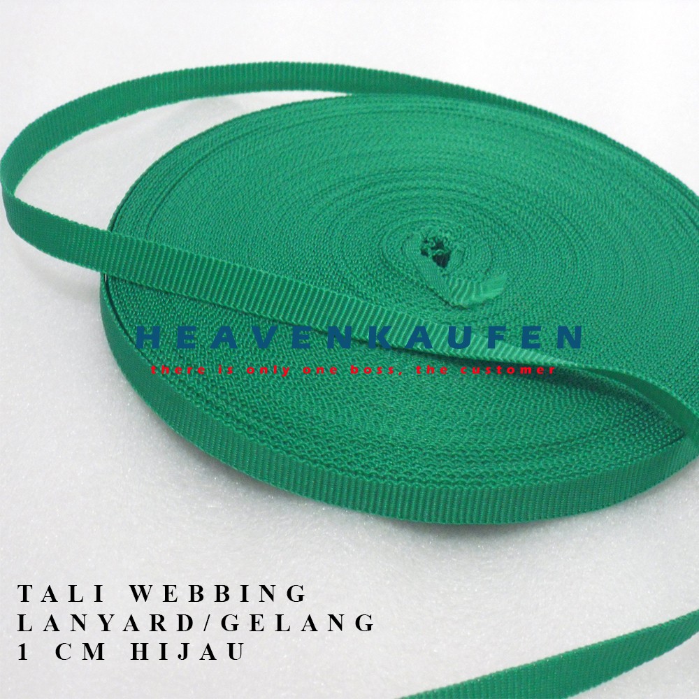 Tali Webbing Lanyard 1 cm Hijau Harga Per Meter