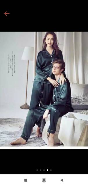Baju tidur piyama pp couple bahan satin