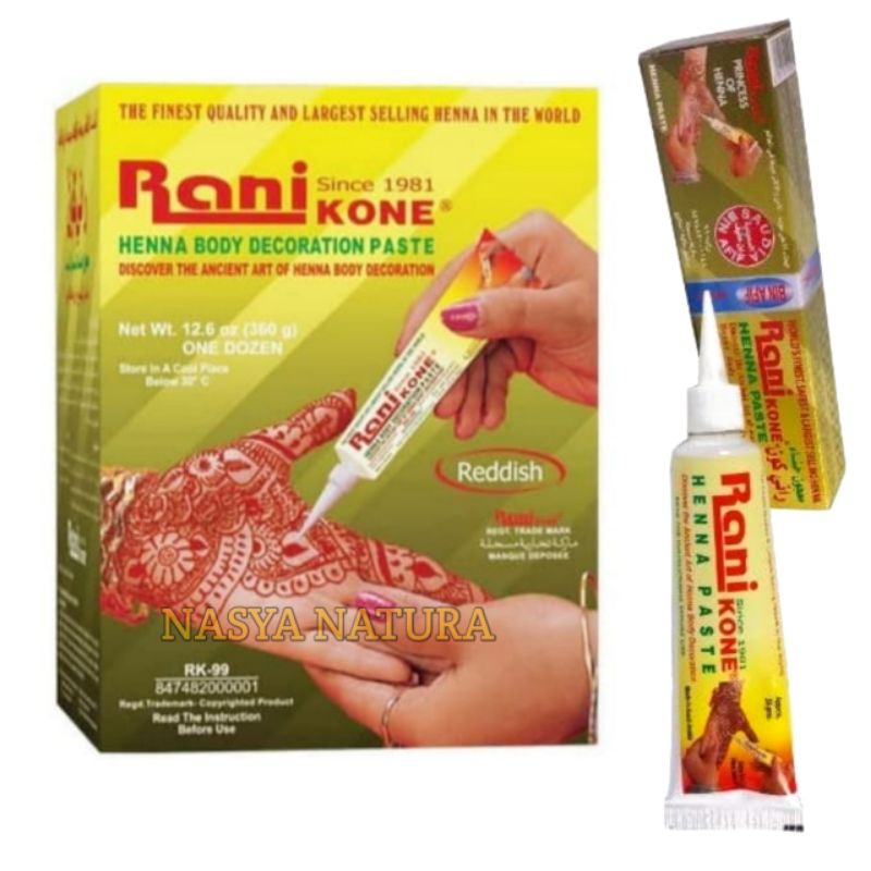 Henna Paste Rani Kone Pacar Tangan Kuku Reddish Kemerahan RK 99